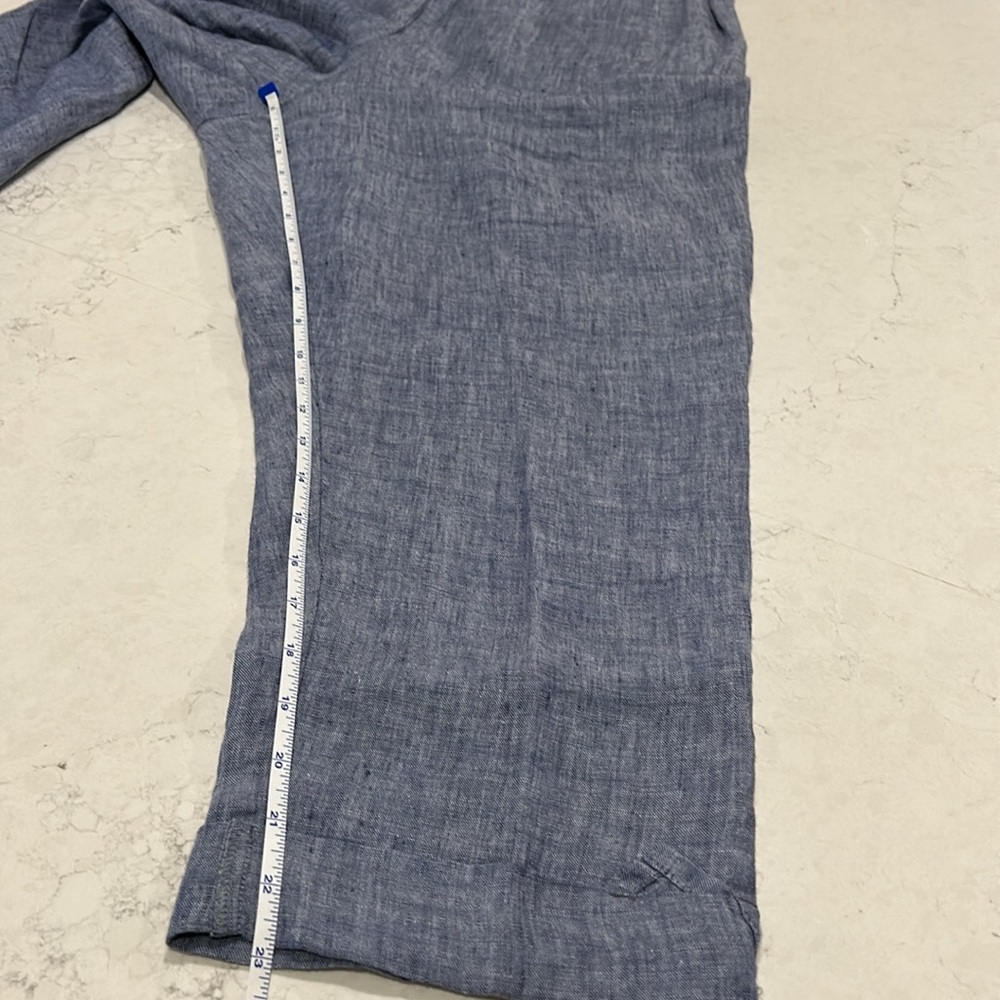 Flax blue light linen cropped pants size medium - Picture 6 of 10
